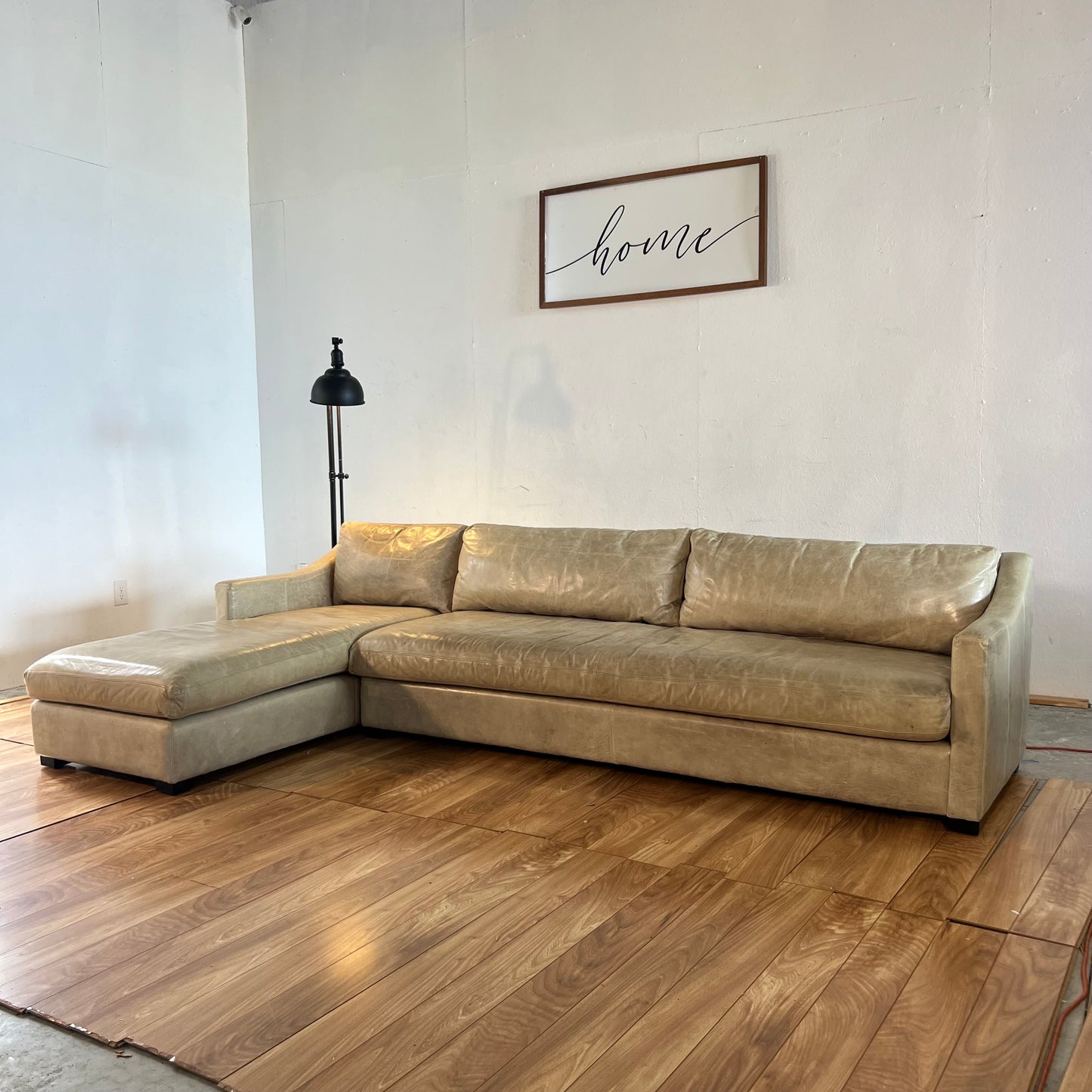 Restoration Hardware Belgian Slope Arm Leather Sectional
