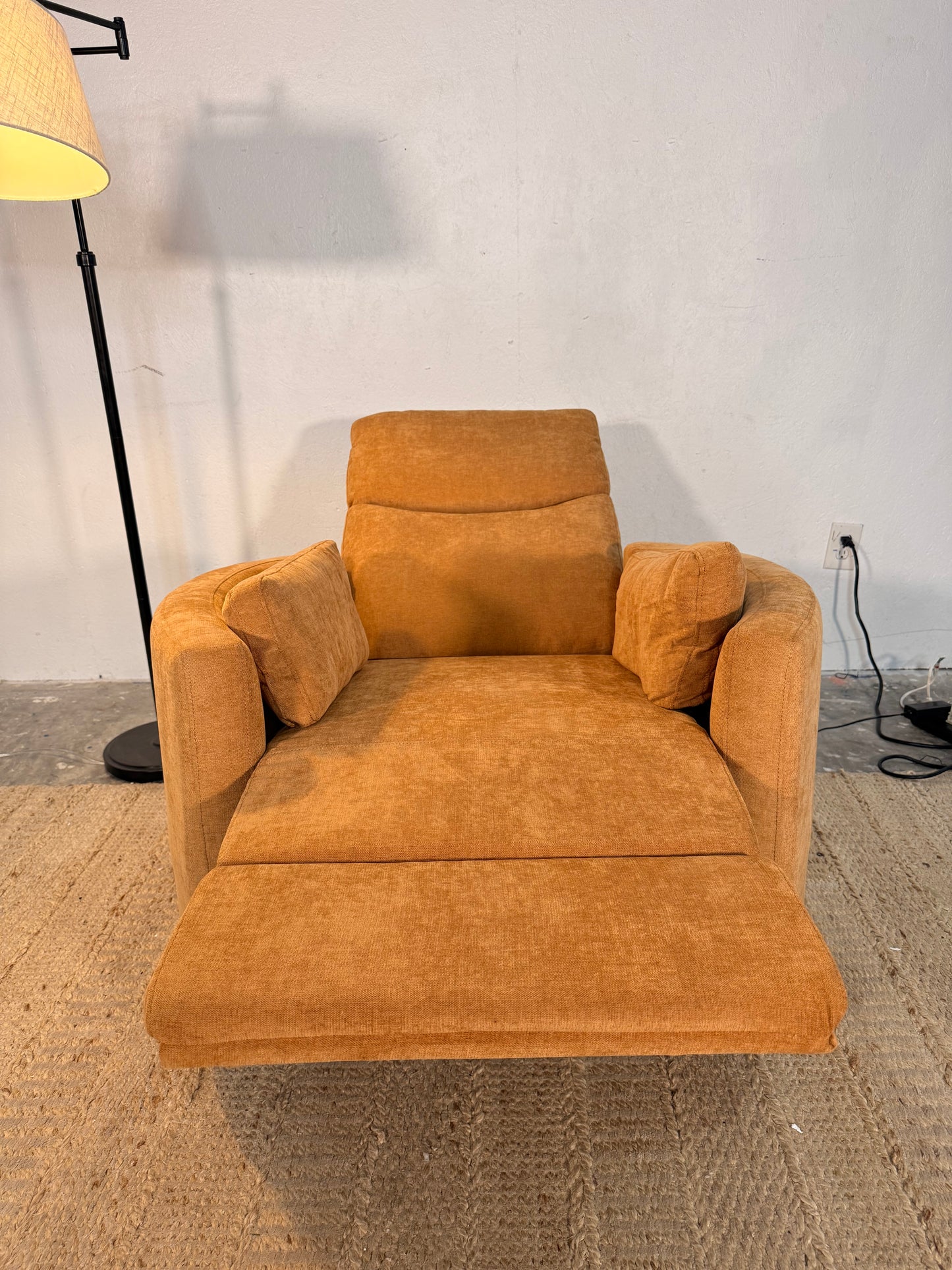 NEW “Mustard” Electric Recliner Barrel Chair