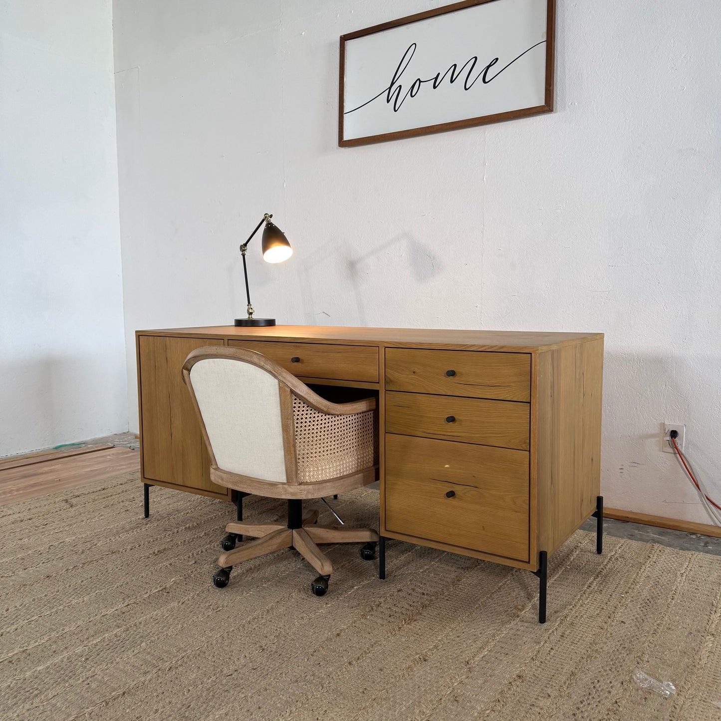 NEW Four Hands Solid Wood Executive Desk