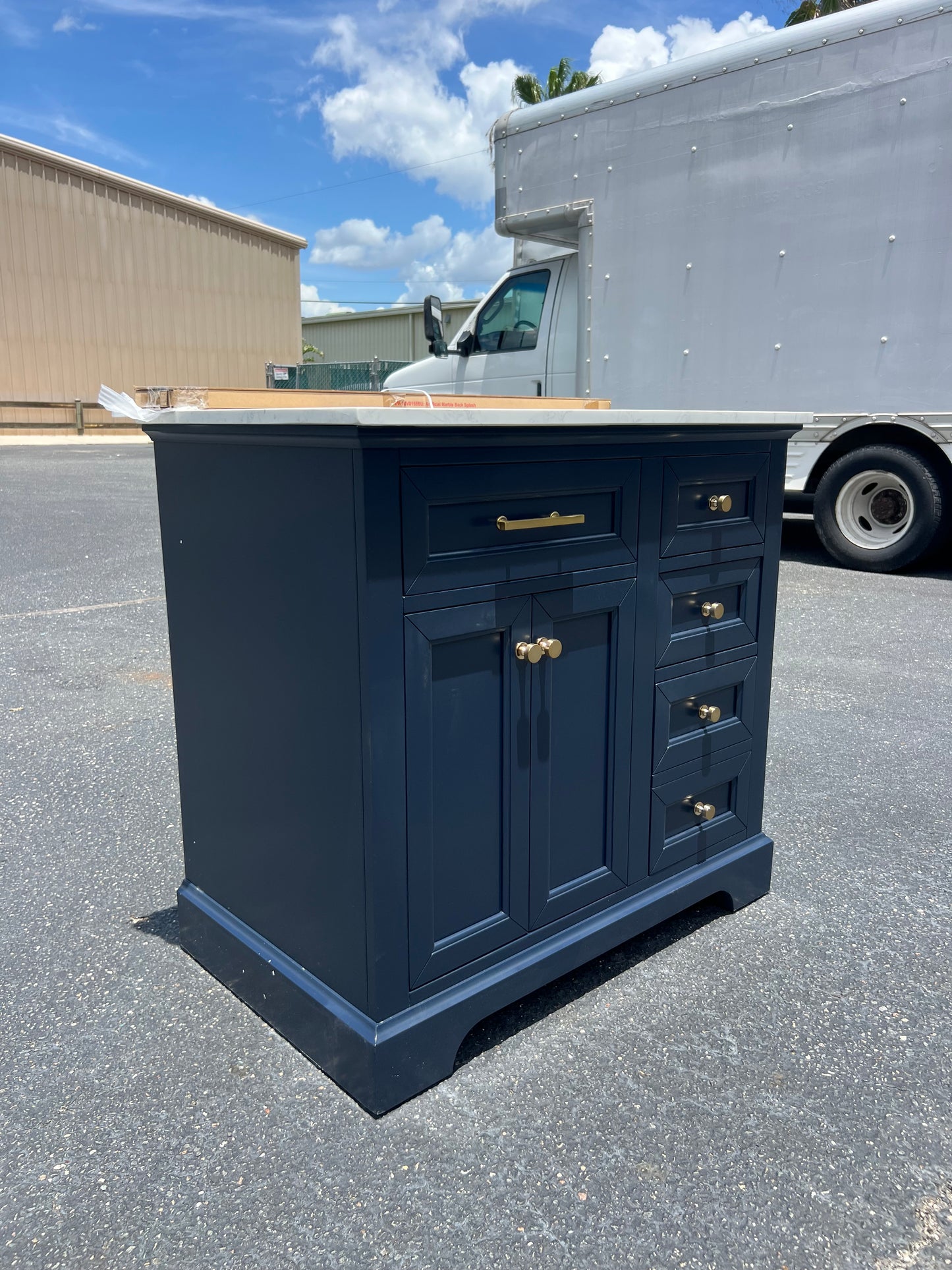 NEW 36” Navy Blue Single Bathroom Vanity