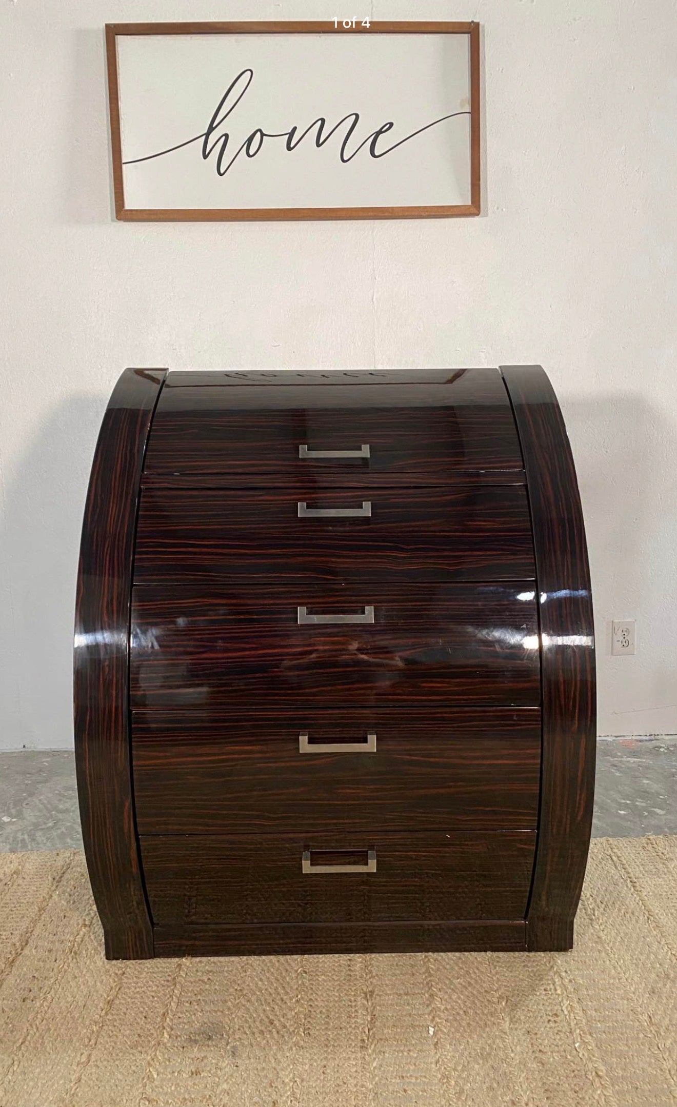 4-Drawer Curved Upright Dresser