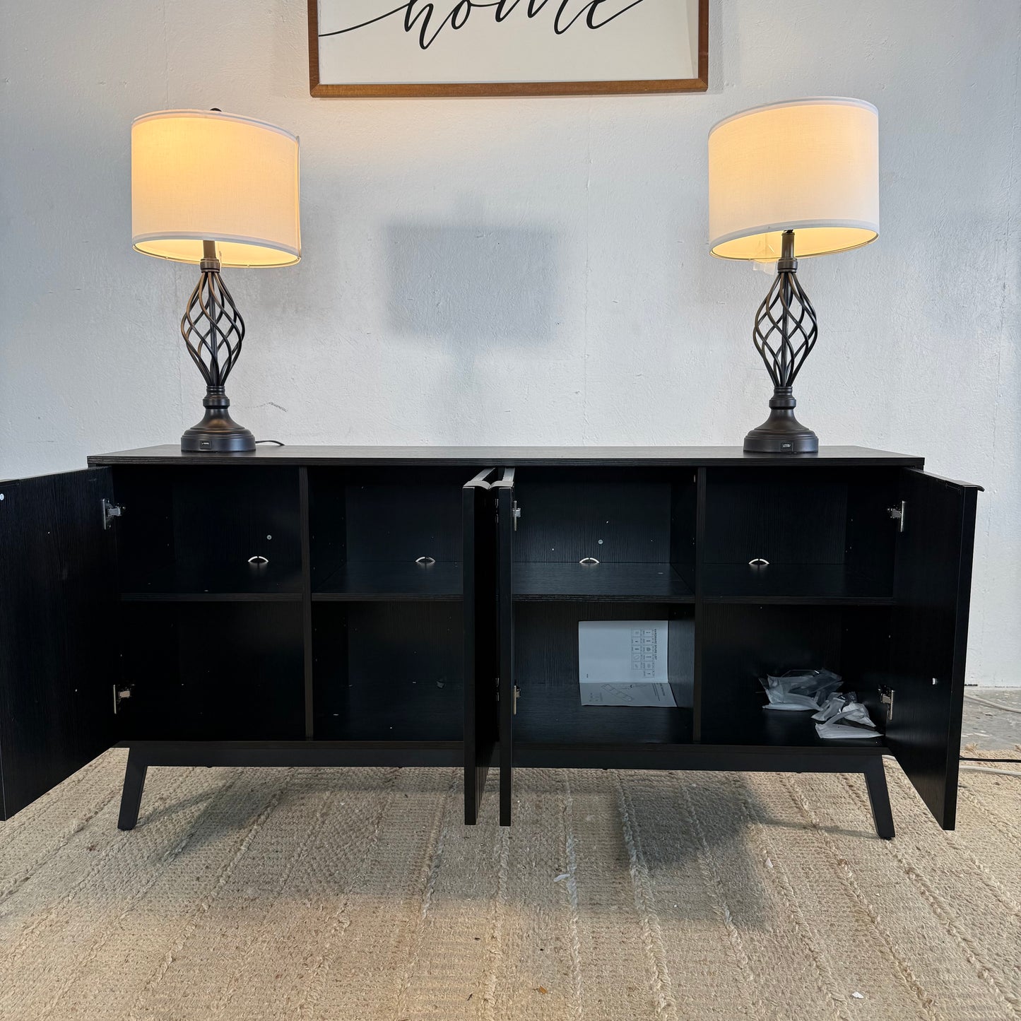 NEW Black Sideboard Cabinet