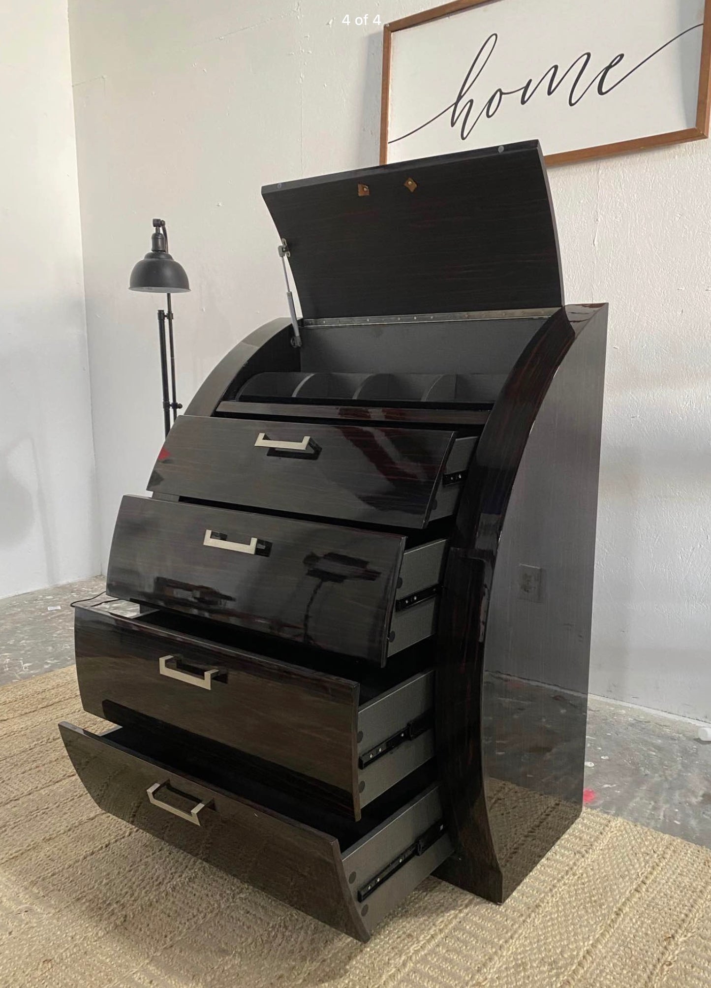 4-Drawer Curved Upright Dresser