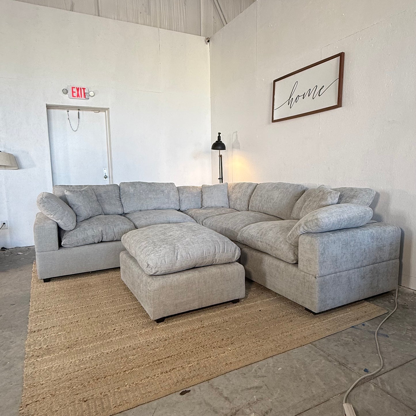 NEW 6-Piece Light Grey Modular Sectional Sofa