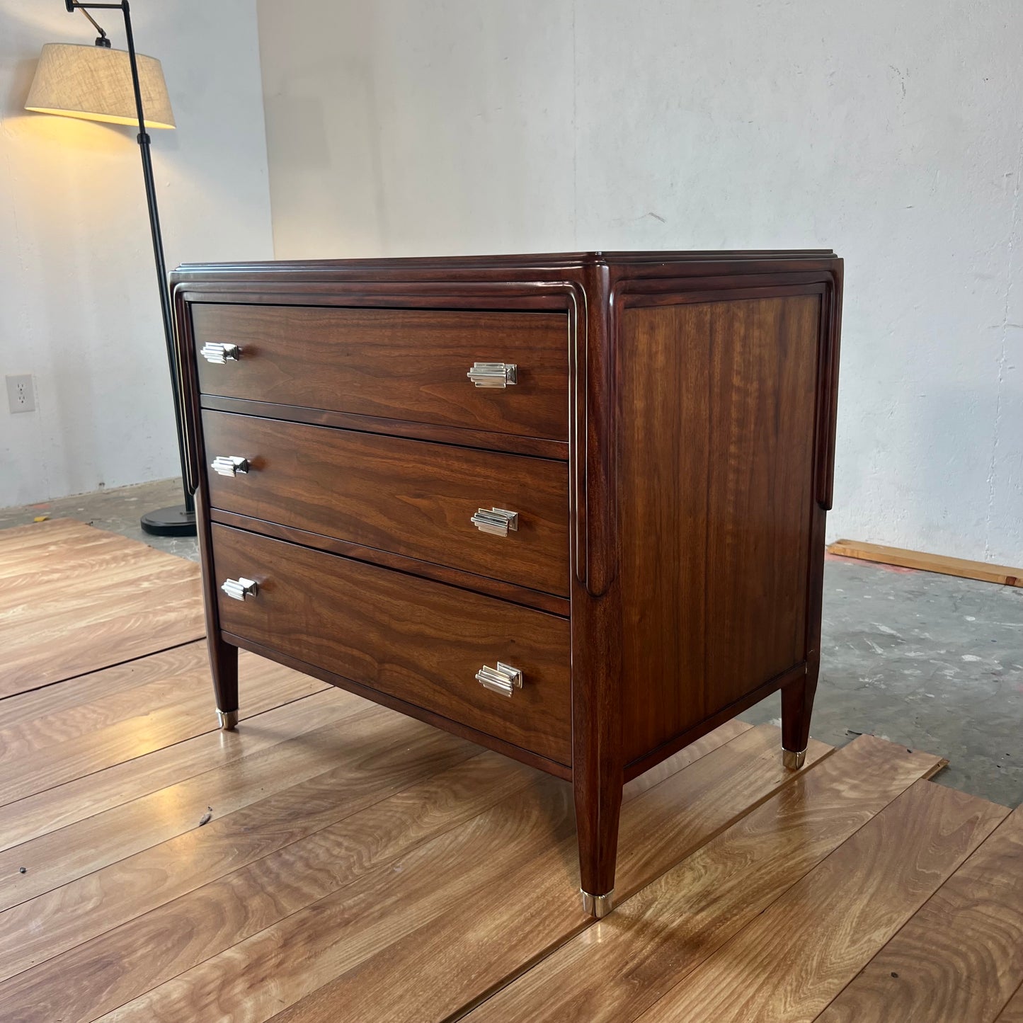Theodore Alexander Walnut Wood Nightstand