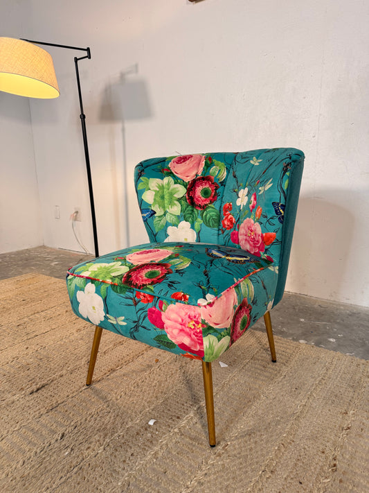 NEW Floral Pattern Upholstered Accent/Vanity Chair