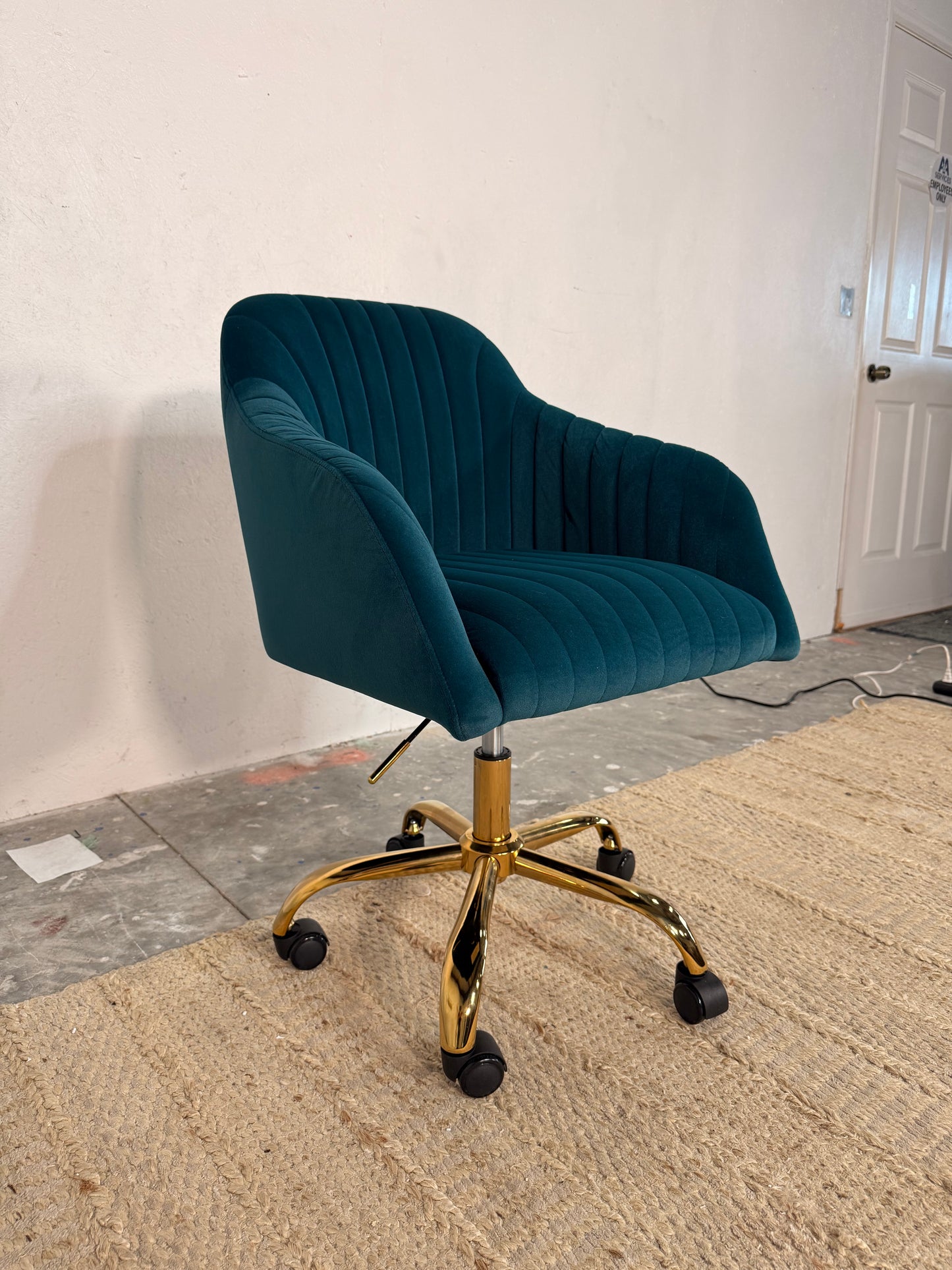 NEW Teal Suede Office Chair