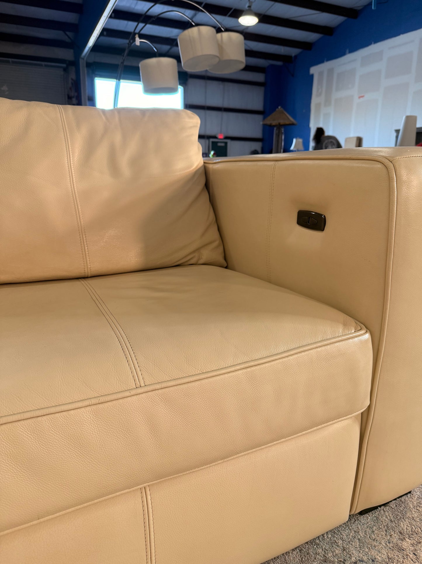 4-Piece Leather Decor-Rest Electric Reclining Sectional Sofa