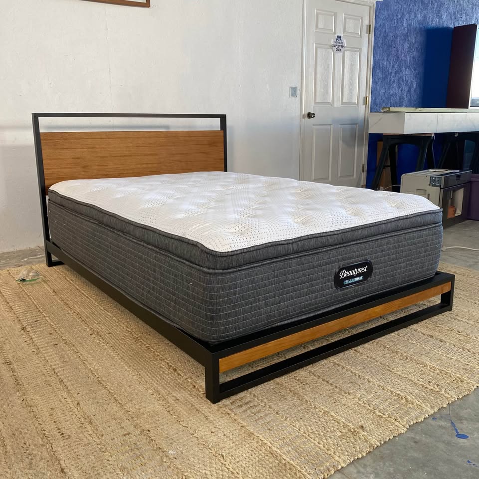 Full Size Bedframe with BeautyRest Mattress