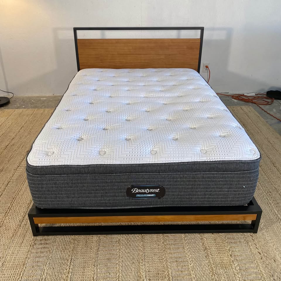 Full Size Bedframe with BeautyRest Mattress