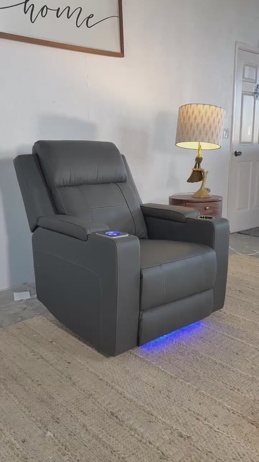 NEW Laura Geuine Leather Power Recliner Chair